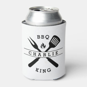 Rafraîchisseur Pour Canette BBQ King Fête des pères Homme Cadeau Nom personn