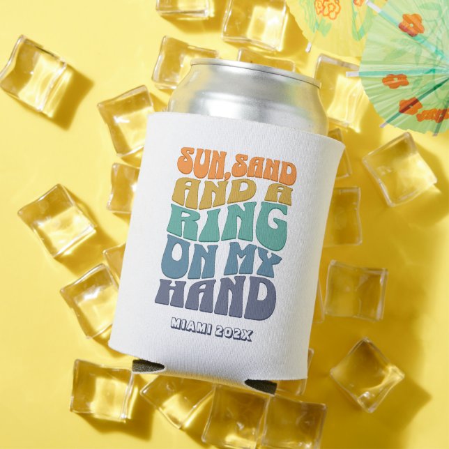 Rafraîchisseur Pour Canette Beach Bachelorette Party Super Retro Beach Bride (Été in situ)