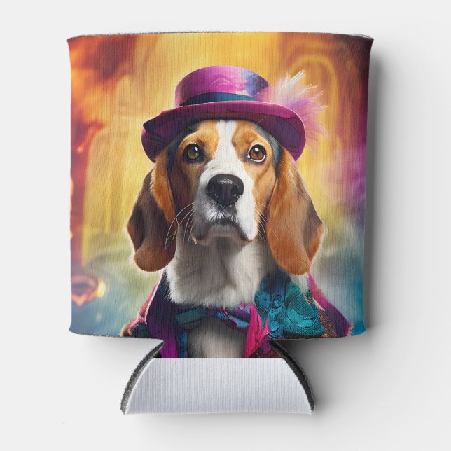 Rafraîchisseur Pour Canette Beagle en costume vibrant (Devant)