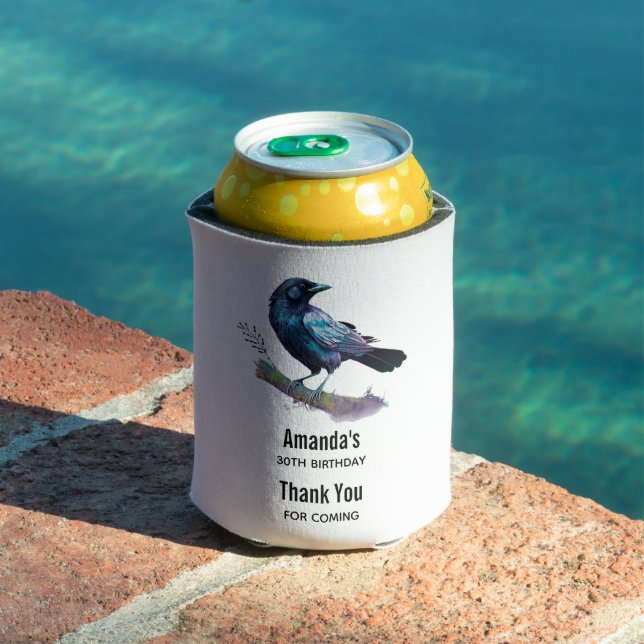 Rafraîchisseur Pour Canette Beau Corbeau sur une branche d'arbre (Piscine in situ)
