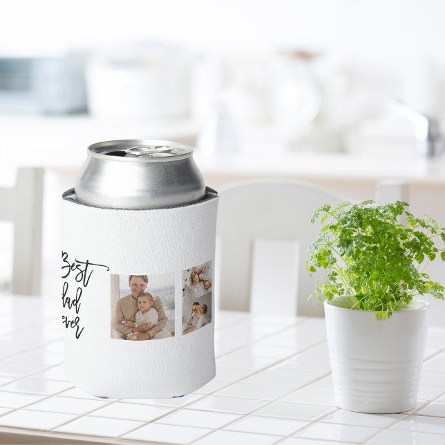 Rafraîchisseur Pour Canette Beauté Collage photo Meilleur papa Jamais Cadeau (Créateur téléchargé)