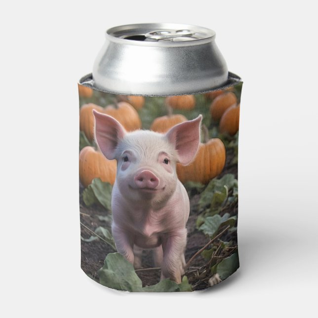 Rafraîchisseur Pour Canette Bébé Cochon Dans Le Patch Citrouille, (Can devant)