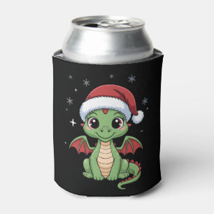 Rafraîchisseur Pour Canette Bébé dragon de Noël Chapeau de Père Noël Flocons d