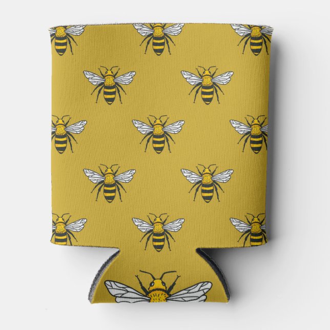 Rafraîchisseur Pour Canette Bee Haven : Motif jaune Vintage (Devant)