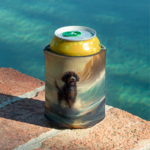 Rafraîchisseur Pour Canette Bernedoodle Beach Surf Peinture