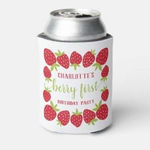 Rafraîchisseur Pour Canette Berry First Strawberry 1er fête d'anniversaire Per