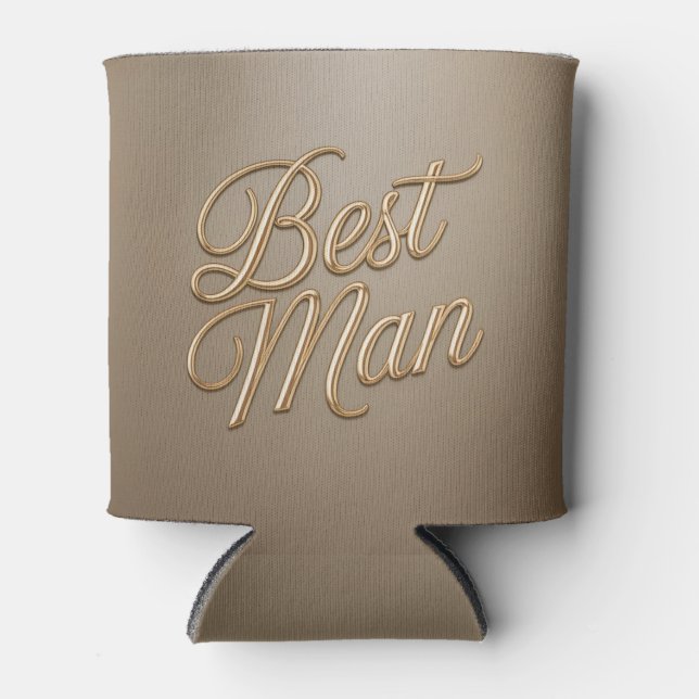 Rafraîchisseur Pour Canette Best Man Gold Script Can Cooler (Devant)
