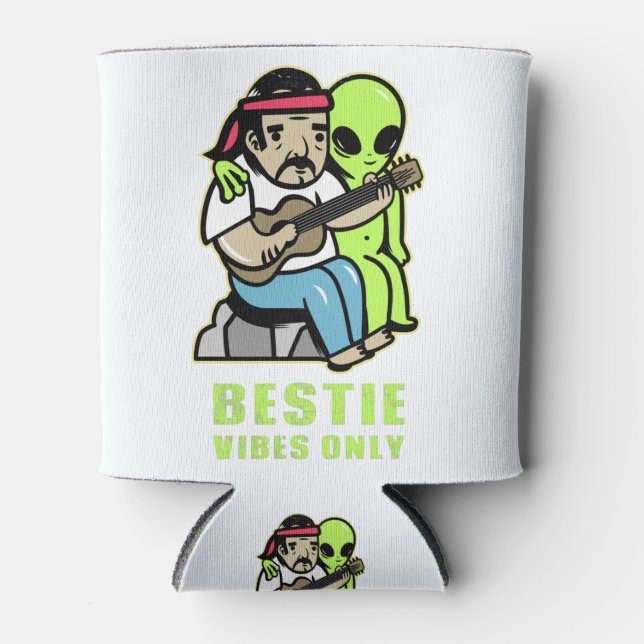 Rafraîchisseur Pour Canette Bestie Vibes seulement - Alien - OVNI (Devant)