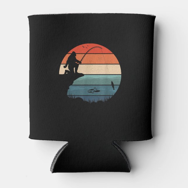 Rafraîchisseur Pour Canette Bigfoot Fishing Sasquatch Frisherman Funny Pères (Devant)