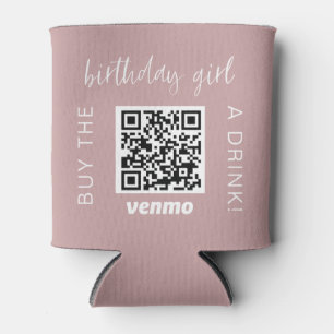 Rafraîchisseur Pour Canette Birthday Girl QR Code Acheter Un Verre Avec Venmo