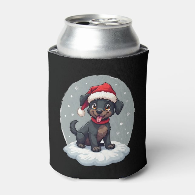 Rafraîchisseur Pour Canette Black Labrador Christmas Santa Hat Xmas Pajama T-S (Can devant)