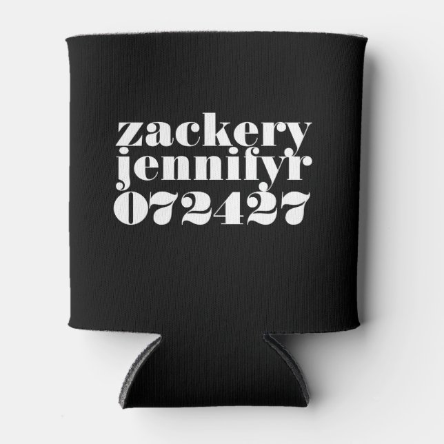 Rafraîchisseur Pour Canette Blanc noir moderne (Devant)