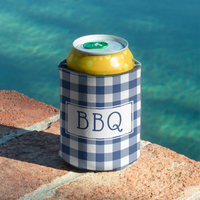 Rafraîchisseur Pour Canette Bleu Blanc Buffle Check BBQ Party (Piscine in situ)