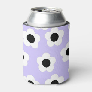 Rafraîchisseur Pour Canette Bleu Blanc Noir Floral Élégant Fleur Tropicale
