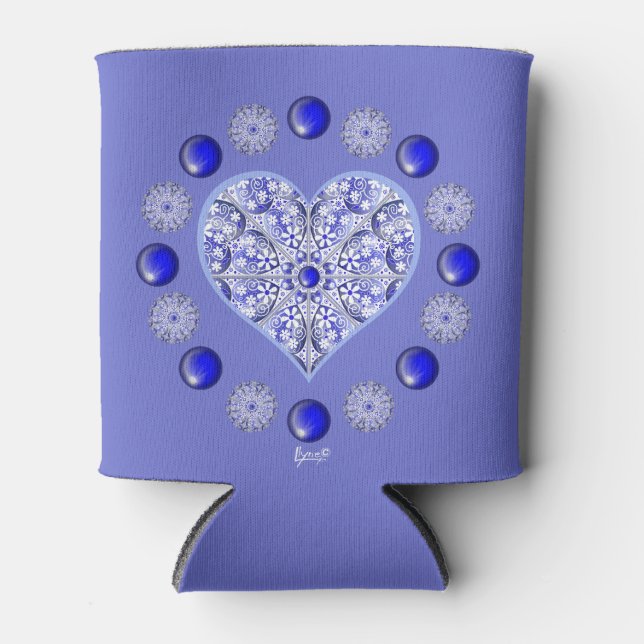 Rafraîchisseur Pour Canette Bleu de dentelle en céramique de Grèce (Devant)