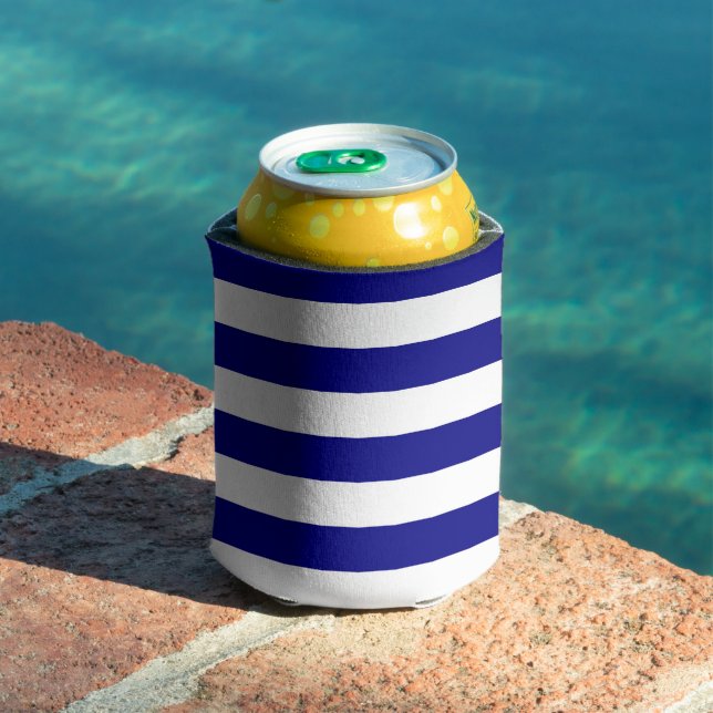Rafraîchisseur Pour Canette Bleu et blanc de la marine (Piscine in situ)