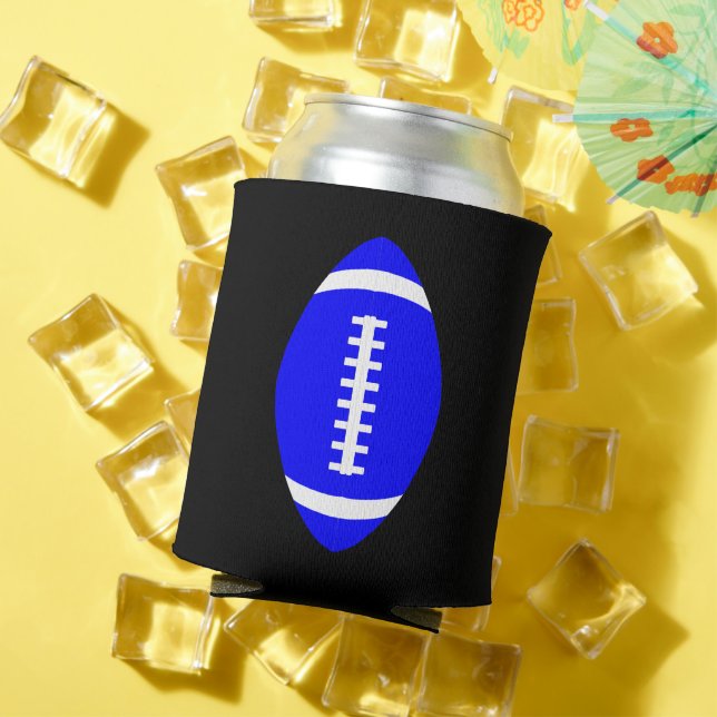 Rafraîchisseur Pour Canette Bleu Football Fan Jour Bière Can Koozie (Été in situ)