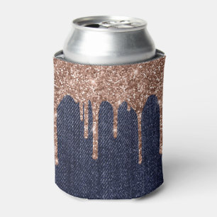 Rafraîchisseur Pour Canette Bleu Jeans Rose Or Giltter Can Cooler