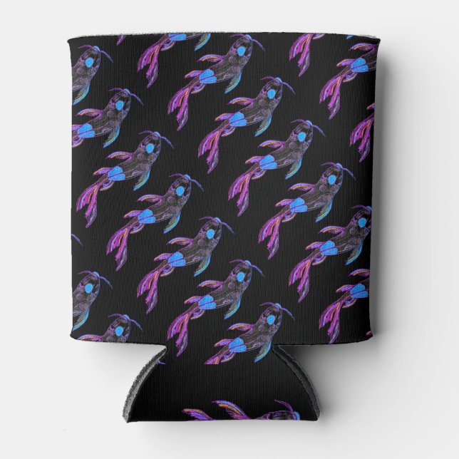 Rafraîchisseur Pour Canette Bleu Koi Motif modifiable Isolant Pâte refroidissa (Devant)