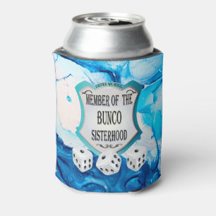 Rafraîchisseur Pour Canette Bleu Marbre Aquarelle Bunco Sisterhood