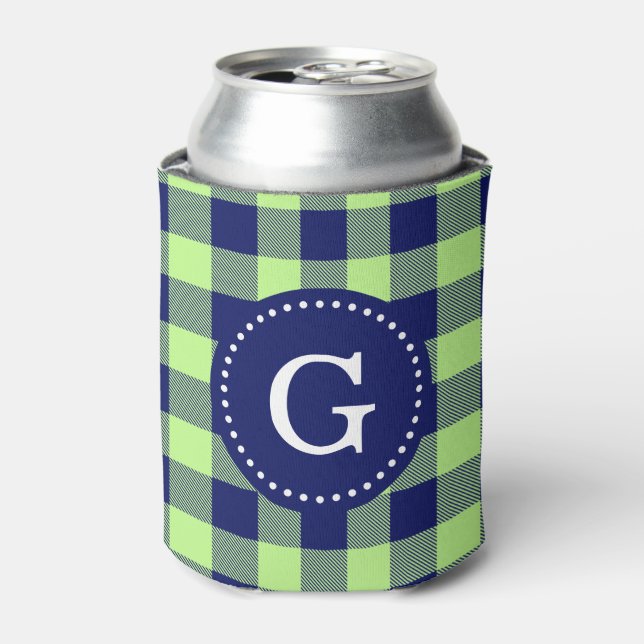 Rafraîchisseur Pour Canette bleu marine plaid buffalo (Can devant)