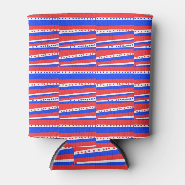Rafraîchisseur Pour Canette Bleu rouge Cercles Bleu (Devant)