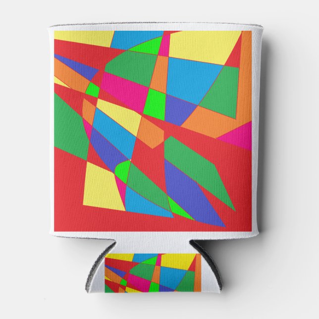 Rafraîchisseur Pour Canette bloc couleur rouge art (Devant)
