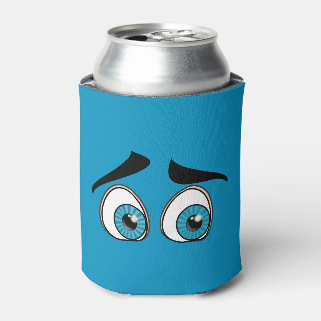 Rafraîchisseur Pour Canette Blue Curuous Eyes Funny Can Cooler - Personnalisab (Can devant)