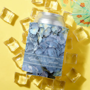 Rafraîchisseur Pour Canette Blue Hydrangea Floral Wedding Favor