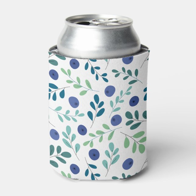 Rafraîchisseur Pour Canette Blueberries avec Motif Feuille vert (Can devant)