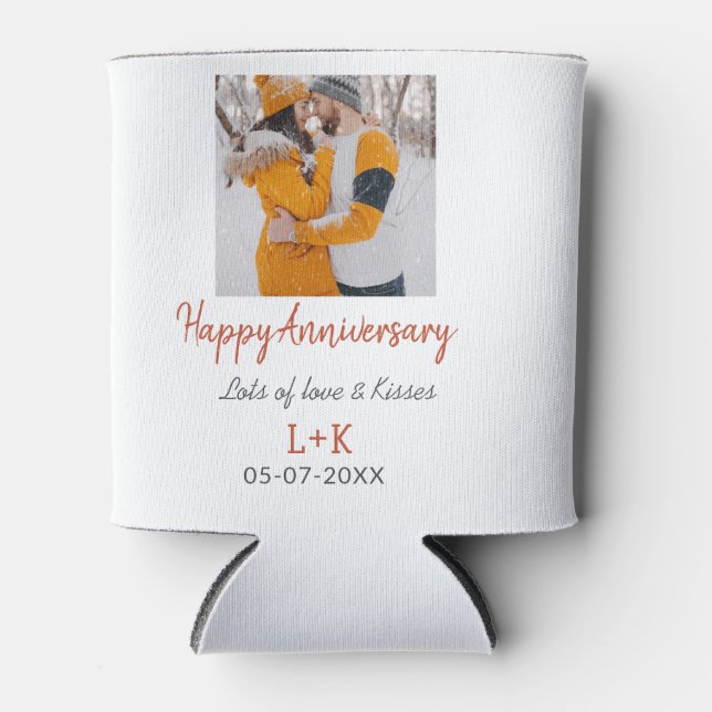 Rafraîchisseur Pour Canette Boho moderne heureux anniversaire ajouter nom date (Devant)