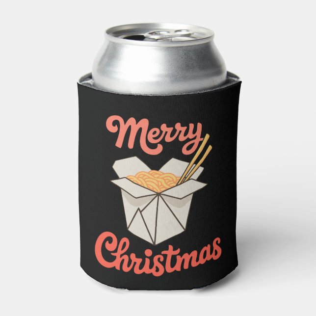 Rafraîchisseur Pour Canette Boîte de plats à emporter chinois baguettes Noël X (Can devant)