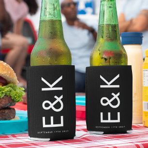 Rafraîchisseur Pour Canette Bold Big Monogram Simple Wedding