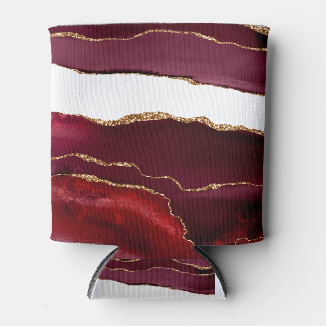 Rafraîchisseur Pour Canette Bordeaux Agate et Gold (Devant)