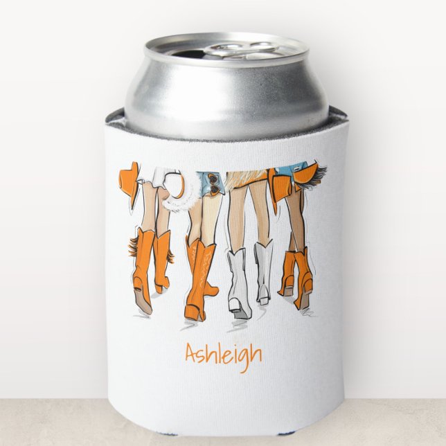 Rafraîchisseur Pour Canette Bottes de cowboy orange pour dames du Tennessee Mo (Créateur téléchargé)