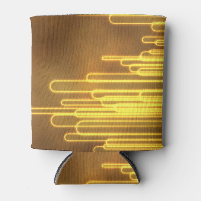 Rafraîchisseur Pour Canette Boucles jaunes électriques sur une canette refroid (Devant)