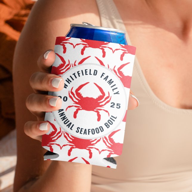 Rafraîchisseur Pour Canette Bouillie de fruits de mer de famille Crabe personn (Family Seafood Boil Personalized Crab Can Cooler)