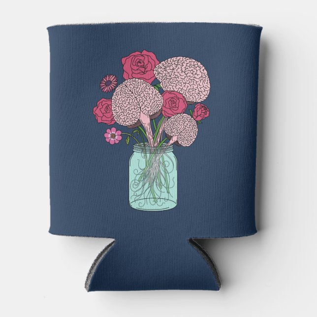 Rafraîchisseur Pour Canette Bouquet de fleurs cérébrales (Devant)