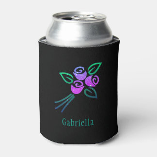 Rafraîchisseur Pour Canette Bouquet de fleurs violettes rose personnalisées