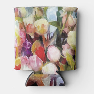 Rafraîchisseur Pour Canette Bouquet de tulipes Roses modernes : peinture à l'h