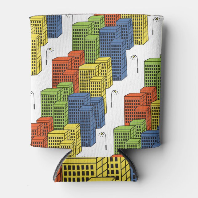 Rafraîchisseur Pour Canette Bouteilles en verre, design Motif Abstrait. (Devant)