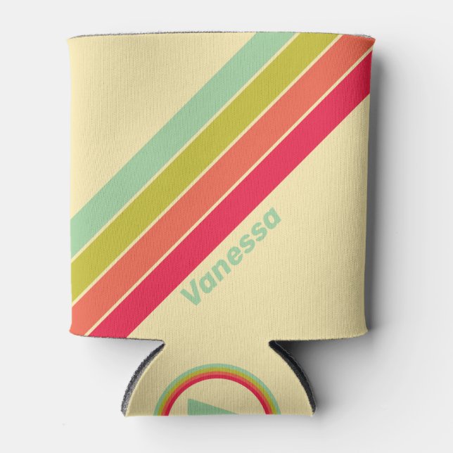 Rafraîchisseur Pour Canette Bouton crème au biscuit avec nom (Devant)