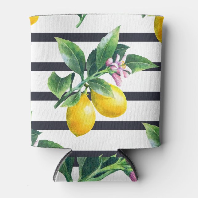 Rafraîchisseur Pour Canette Branche de citron : lisière d'aquarelle d'agrumes (Devant)