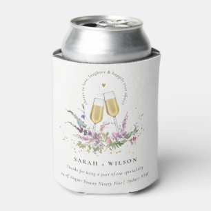 Rafraîchisseur Pour Canette Bravo à l'amour Vins d'or Verres Mariage Floral