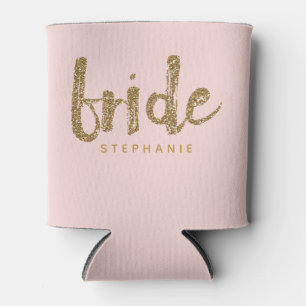 Rafraîchisseur Pour Canette Bride Parties scintillant or Blush rose Bacheloret