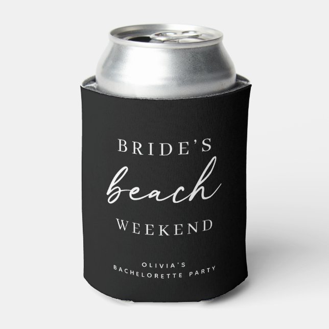 Rafraîchisseur Pour Canette Brides Beach Weekend | Coastal Black EVJF (Can devant)