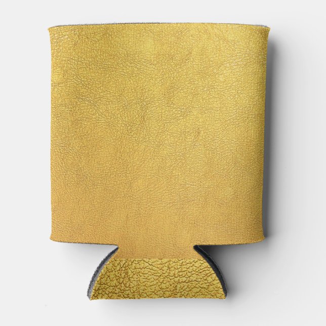 Rafraîchisseur Pour Canette Bright Gold Leather : Arrière - plan texturé (Devant)