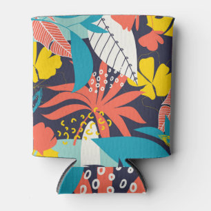 Rafraîchisseur Pour Canette Bright Tropical Feuilles Dark Motif