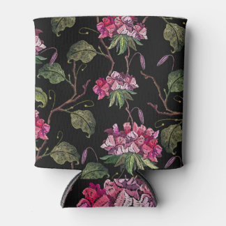 Rafraîchisseur Pour Canette Broderie de printemps : Motif de fleurs de géraniu