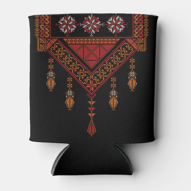 Rafraîchisseur Pour Canette Broderie palestinienne de Tatreez | Art palestine (Devant)